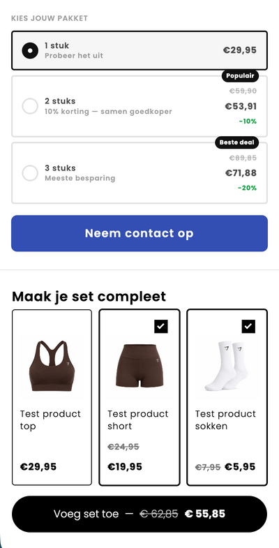 Conversie-gerichte productpagina